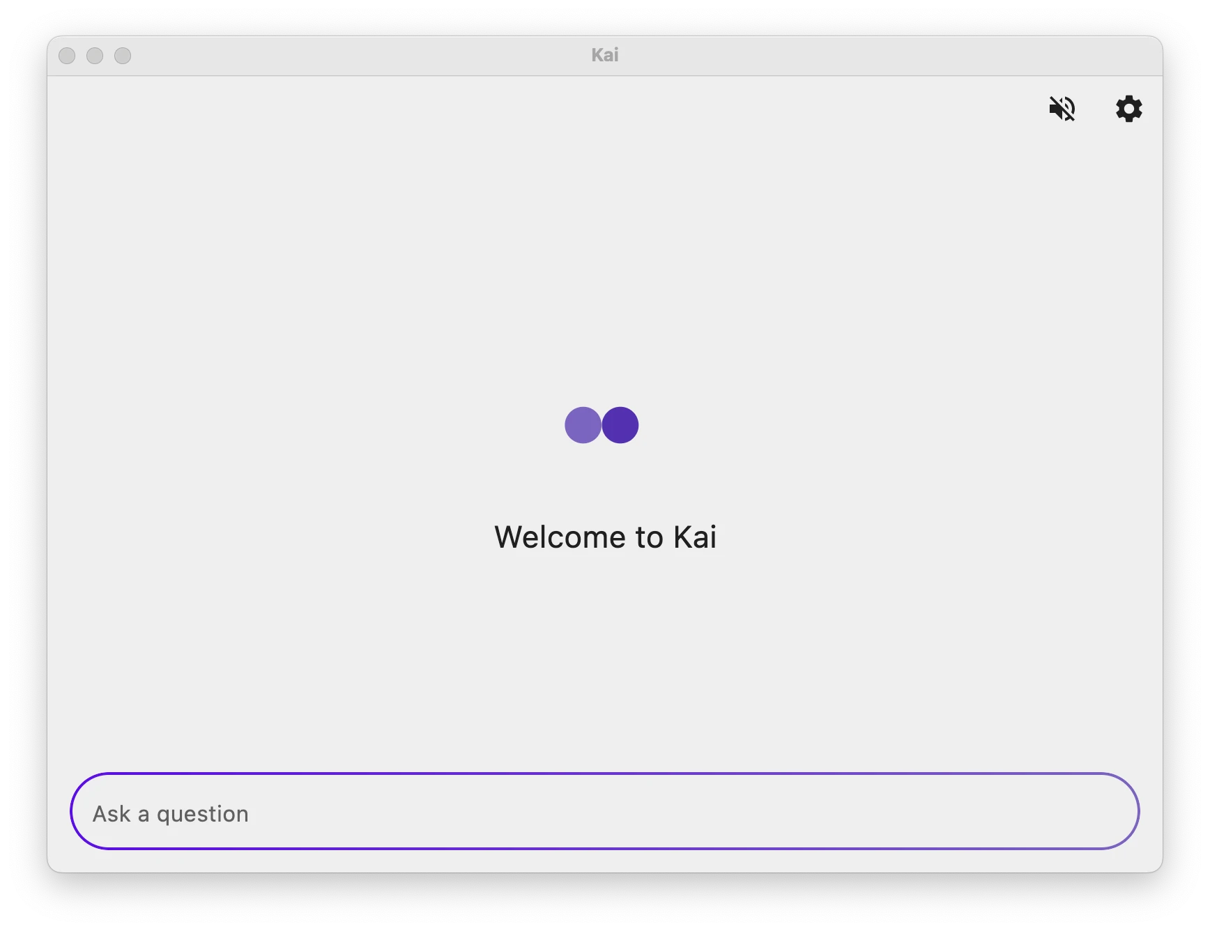 Kai desktop app showing a chat conversation alongside a generated UI panel